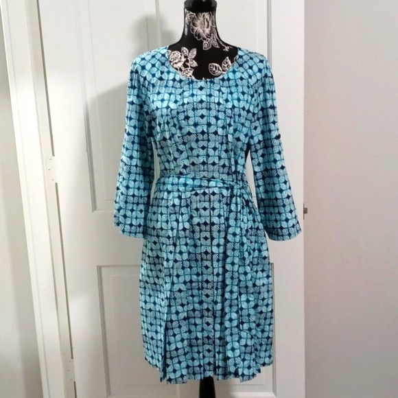 ๐ ๐Brooks Brothers 346๐ - Aqua/Teal Pleated Poplin Button Down Shirtdress - Picture 2 of 15